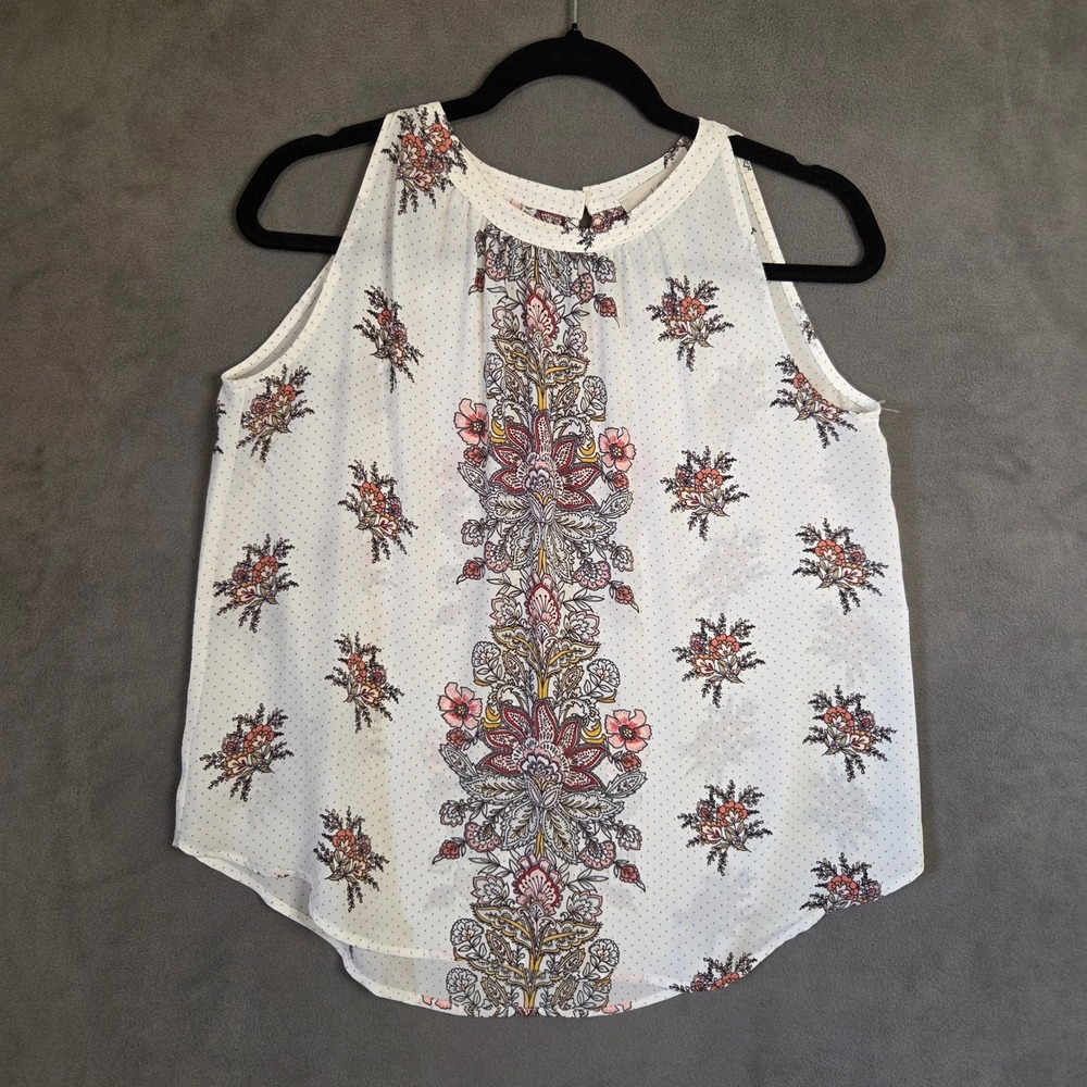 LOFT Floral Sleeveless Top Women's XSP Boho Office Casual Feminine Boho